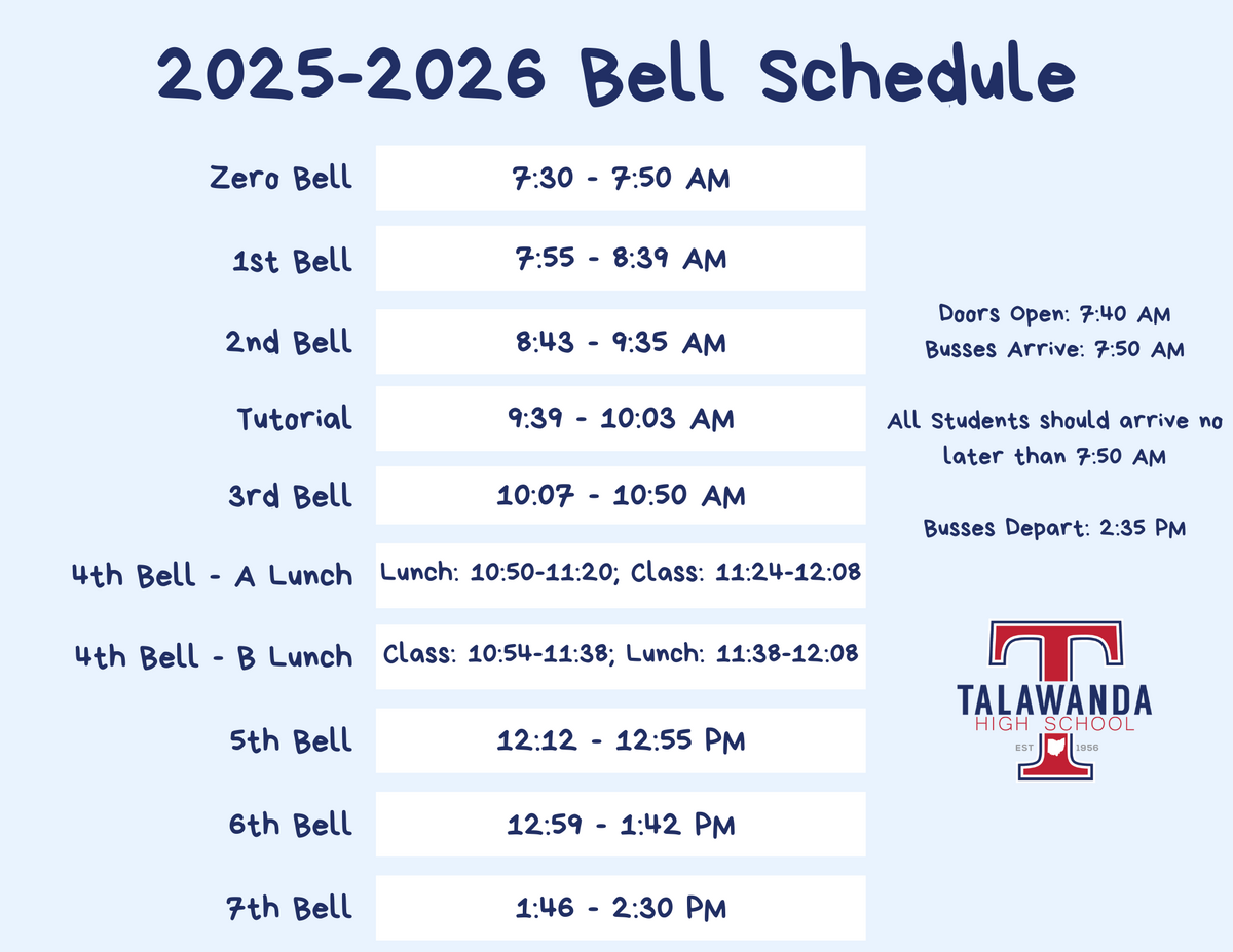 25-26 Bell Schedule